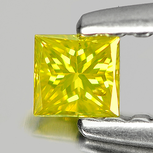 0.10 Ct. Square Princess Cut Natural Yellow Loose Diamond Belgium