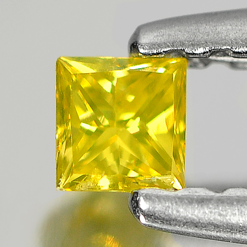 0.08 Ct. Square Princess Cut Natural Yellow Loose Diamond Belgium