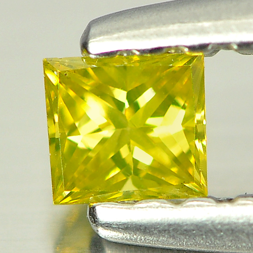0.10 Ct. Good Cutting Square Princess Cut Natural Yellow Loose Diamond