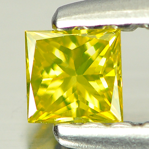 0.11 Ct. Good Cutting Square Princess Cut Natural Yellow Loose Diamond