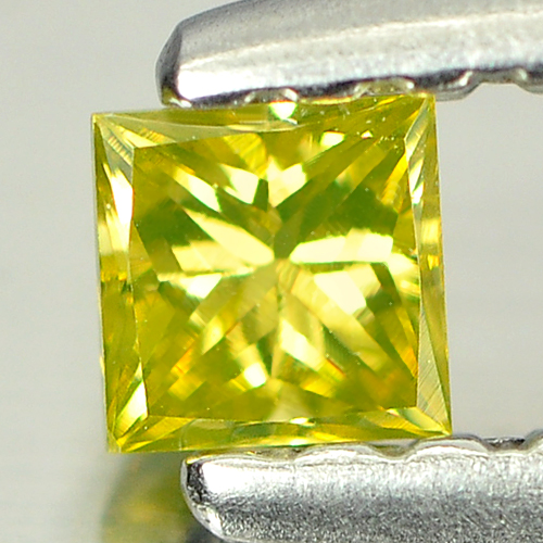 0.10 Ct. Good Cutting Square Princess Cut Natural Yellow Loose Diamond
