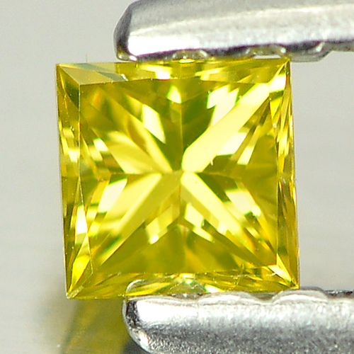 0.11 Ct. Good Cutting Square Princess Cut Natural Yellow Loose Diamond