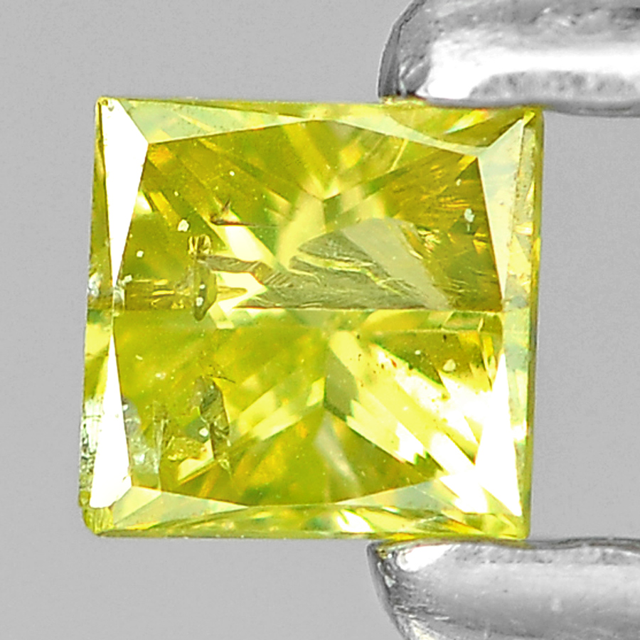 0.11 Ct. Natural Yellow Loose Diamond Square Square Princess Cut