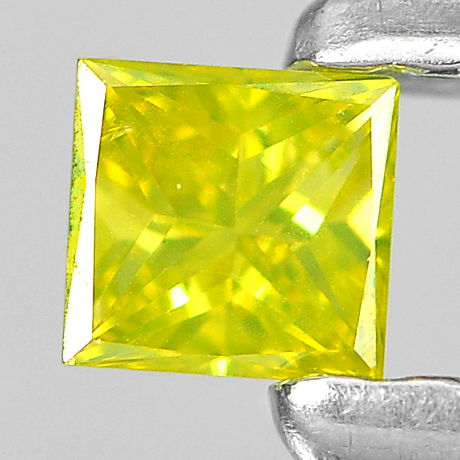0.08 Ct. Nice Square Princess Cut Natural Yellow Loose Diamond Belgium