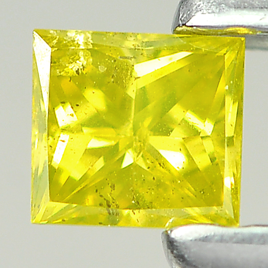 Blazing 0.11 Ct. Natural Yellow Loose Diamond Belgium Baguette Princess Cut