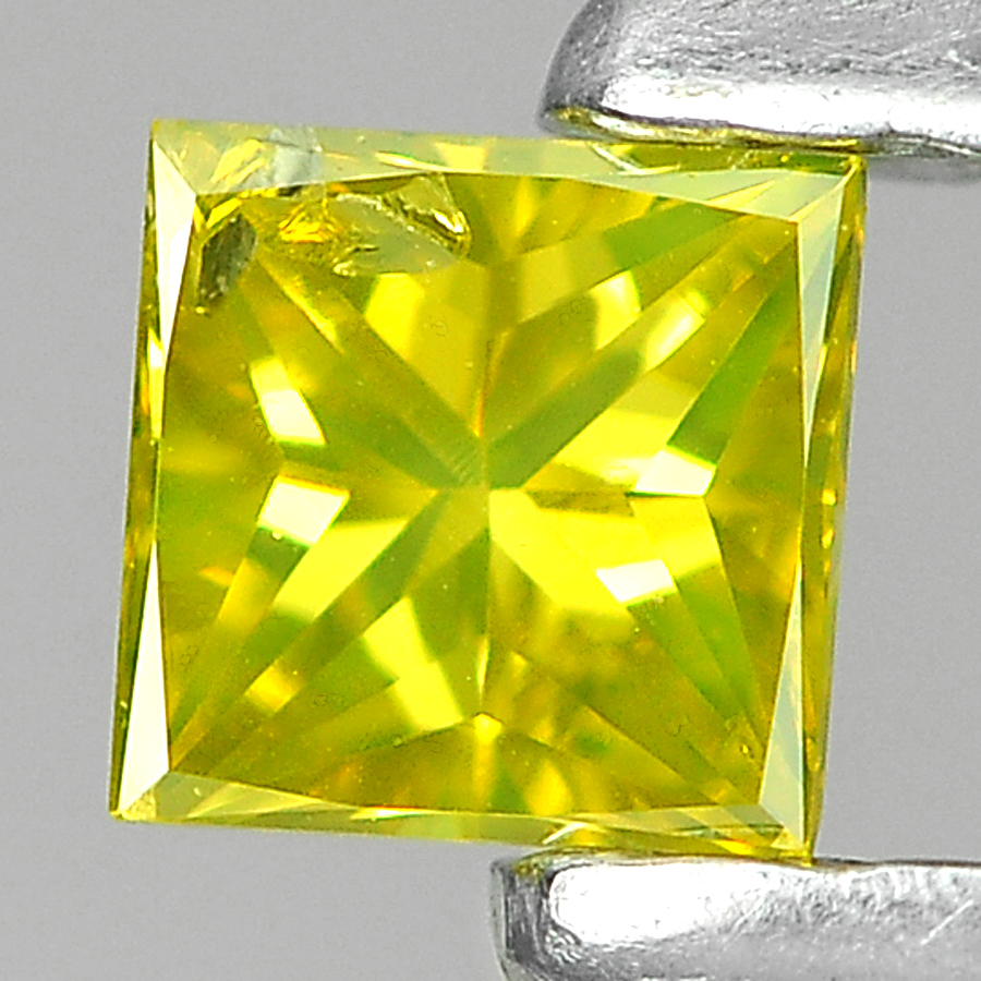 0.11 Ct. Beauteous Natural Yellow Loose Diamond Square Princess Cut Belgium