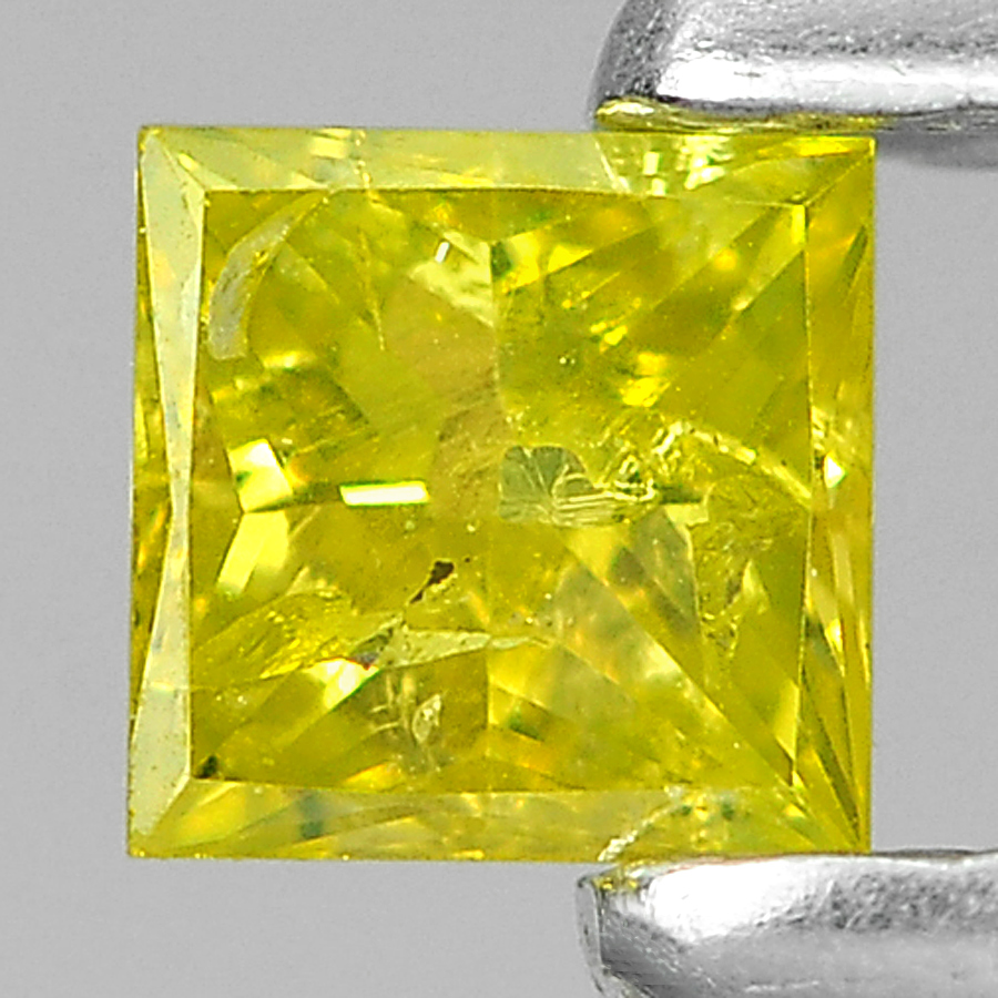 0.10 Ct. Ravishing Natural Yellow Loose Diamond Square Princess Cut 2.7 Mm