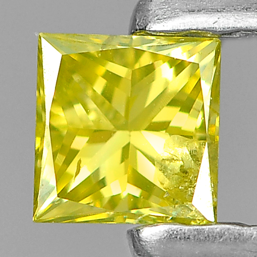 0.11 Ct. Stunning Natural Yellow Loose Diamond Square Princess Cut 2.7 Mm