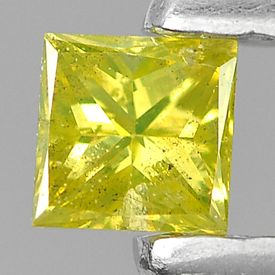 0.08 Ct. Beautiful Natural Yellow Loose Diamond Square Princess Cut Belgium