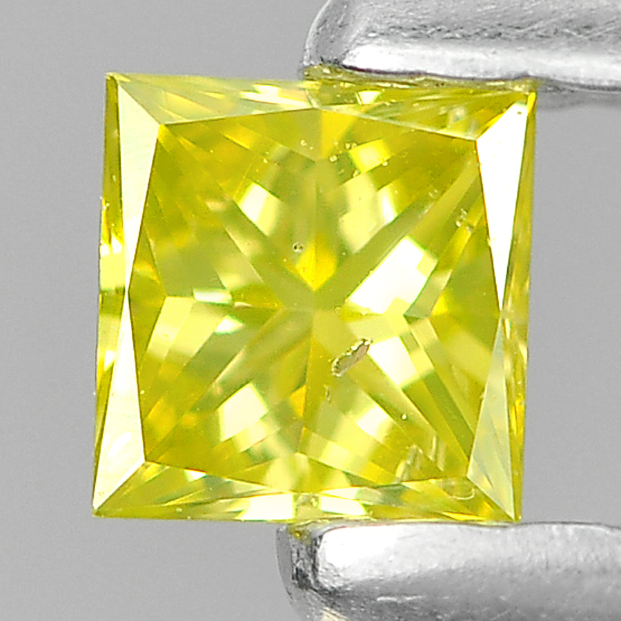 0.10 Ct. Ravishing Square Princess Cut Natural Yellow Loose Diamond Belgium