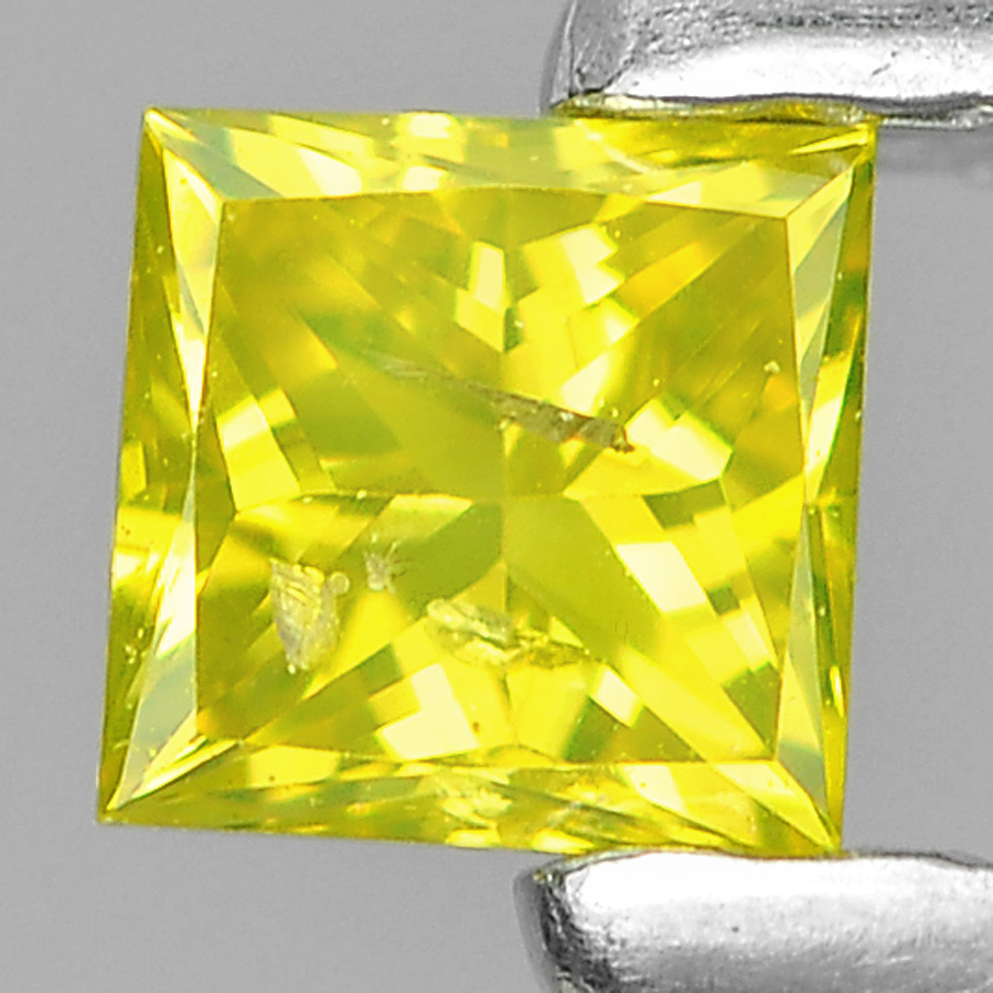 0.12 Ct. Stunning Natural Yellow Loose Diamond Square Princess Cut Size 2.8 Mm