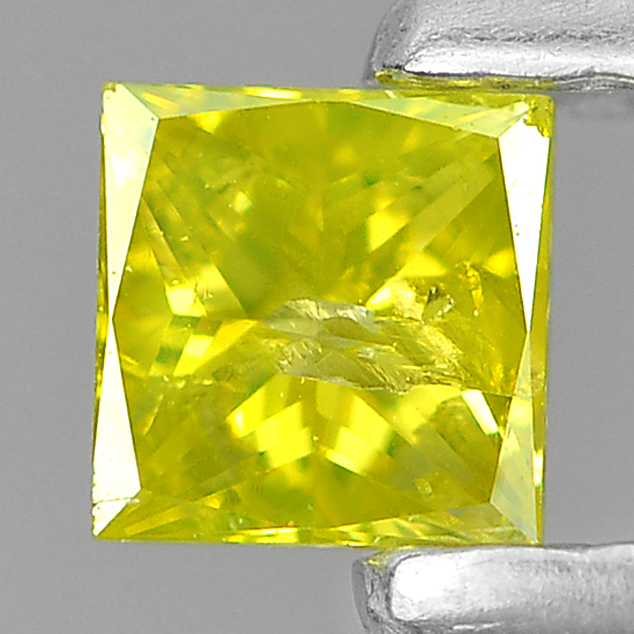 0.11 Ct. Sparkling Square Princess Cut Natural Yellow Loose Diamond Belgium