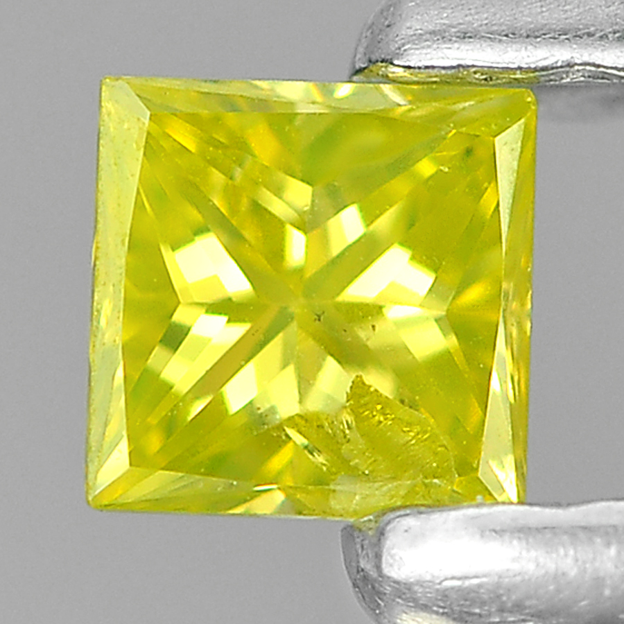0.10 Ct. Beauteous Square Princess Cut Natural Yellow Loose Diamond Belgium