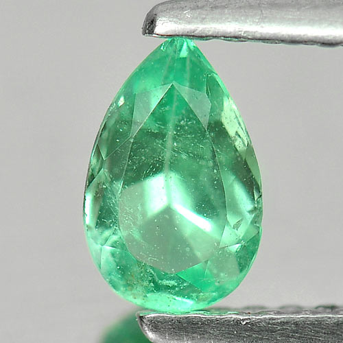 0.44 Ct. Pear Natural Rich Green Emerald Unheated Gem