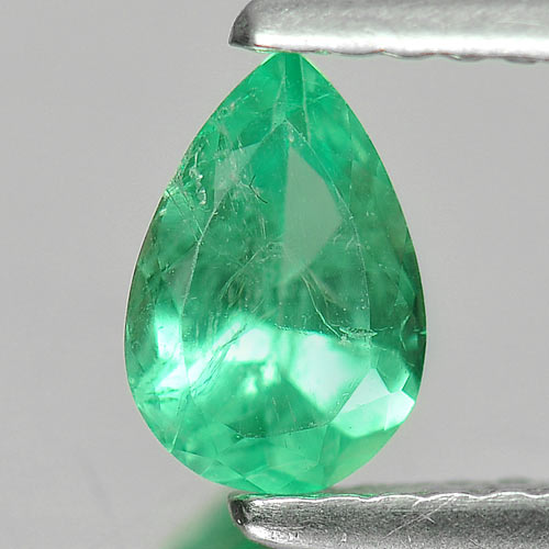 0.47 Ct. Pear Natural Rich Green Emerald Unheated Gem