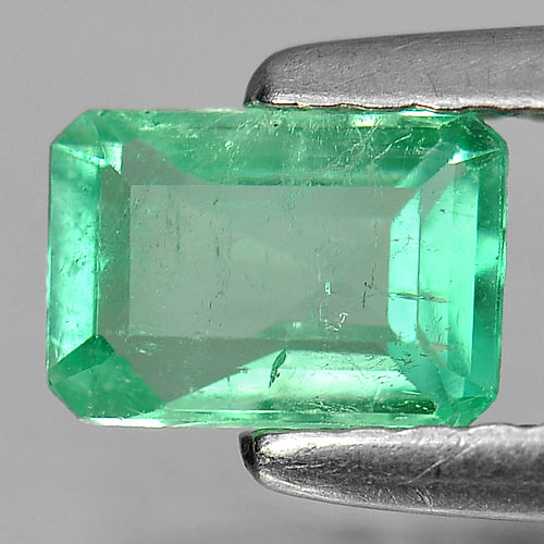 0.48 Ct. Octagon Natural Rich Green Emerald Unheated
