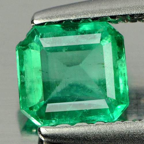 Unheated 0.43 Ct. Glistening Octagon Shape Natural Rich Green Emerald