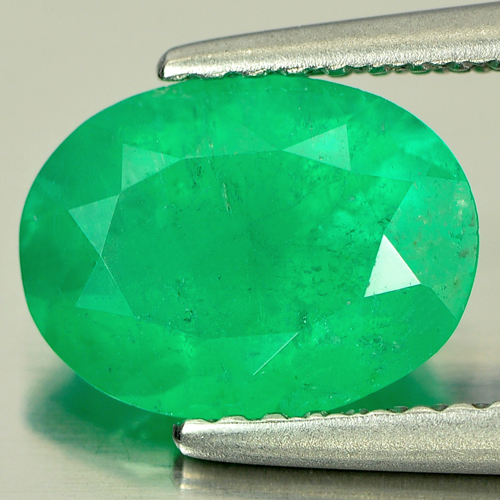 1.78 Ct. Oval Natural Rich Green Emerald Columbia Gemstone