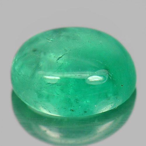 0.57 Ct. Natural Green Emerald Gemstone Oval Cab Unheated