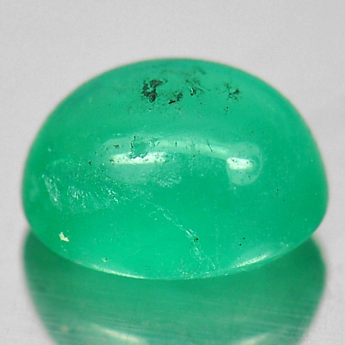 Unheated 0.91 Ct. Natural Green Emerald Gem Oval Cabochon From Columbia