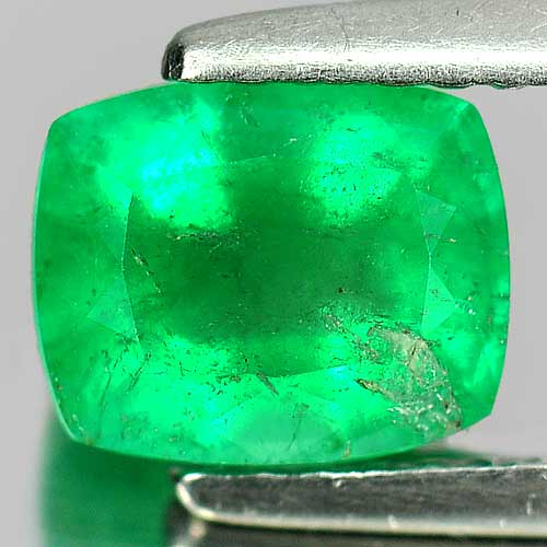 Unheated 1.32 Ct. Cushion Shape Natural Green Emerald Gemstone