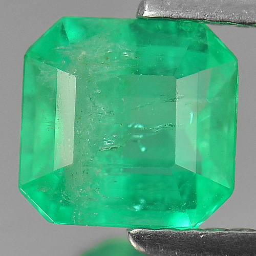 Green Emerald 1.37 Ct. Octagon Shape 7 x 6.8 Mm. Natural Gemstone From Columbia