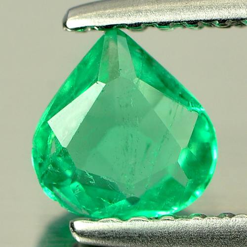 0.42 Ct. Natural Gremstone Green Emerald Pear Shape Unheated