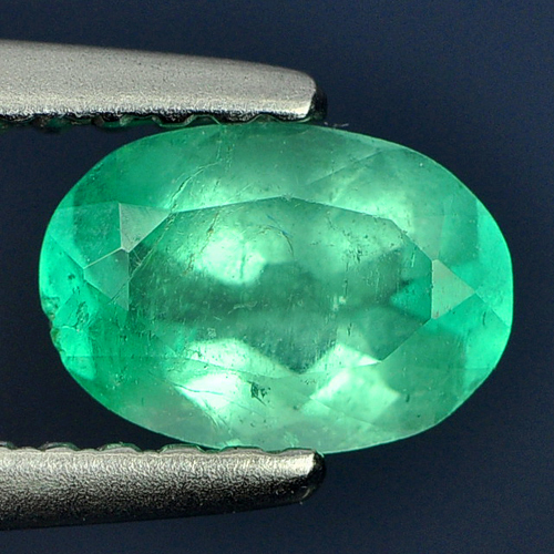0.53 Ct. Vivid Natural Gemstone Green Emerald Oval Shape Unheated