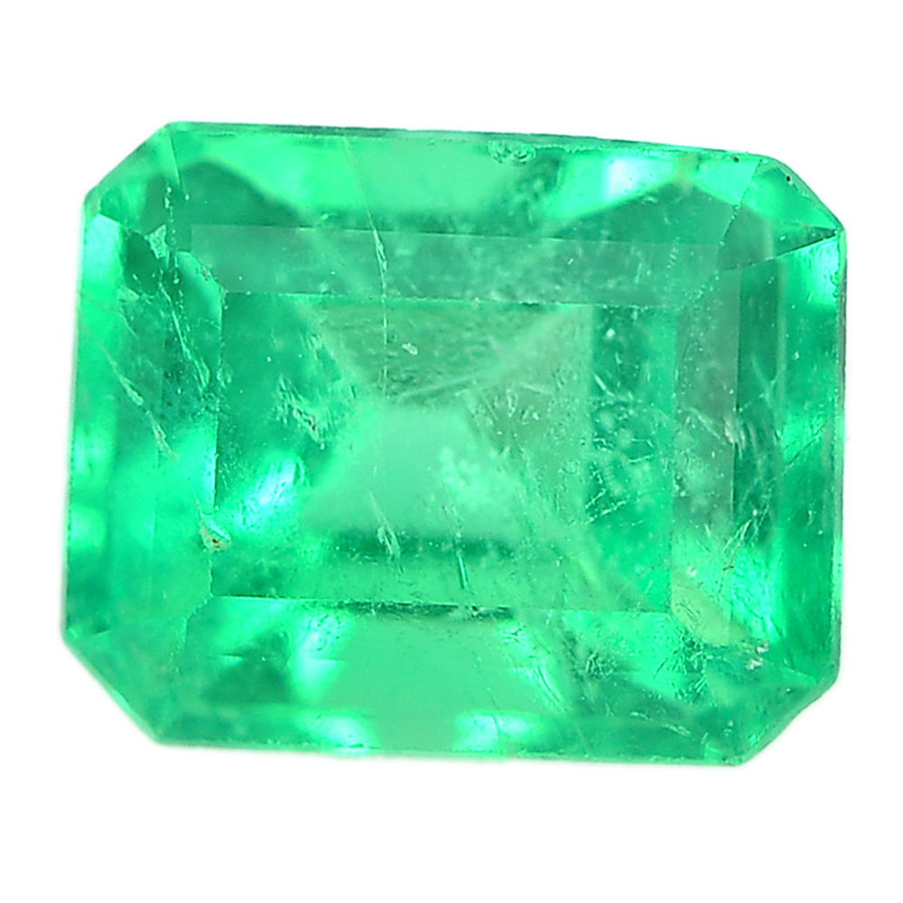 Green Emerald 0.64 Ct. Octagon Shape 5.5 x 4.3 Mm. Natural Gemstone Unheated
