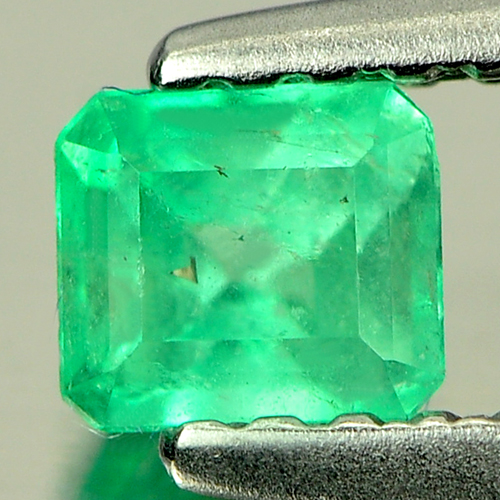 Unheated 0.32 Ct. Octagon Cut Natural Gemstone Green Emerald