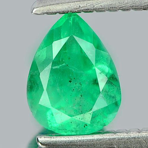 0.43 Ct. Pear Natural Gemstone Green Emerald From Columbia