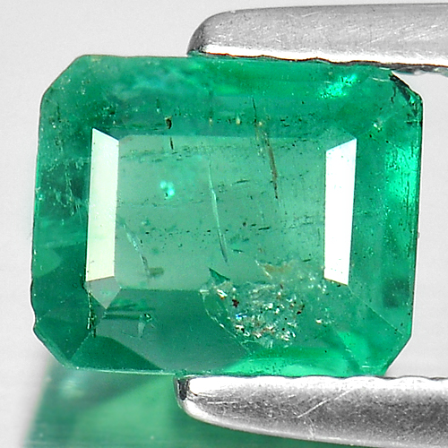 Certified 1.45 Ct. Natural Green Emerald Gemstone Octagon Shape Unheated