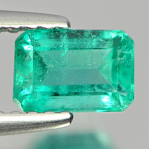Certified 0.64 Ct. Natural Gemstone Octagon Shape Green Emerald Unheated