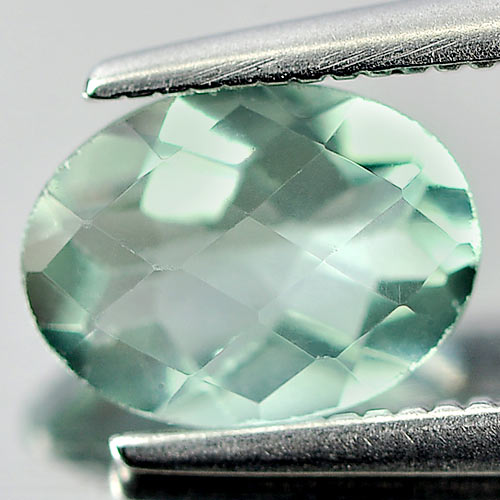 1.23 Ct. Oval Checkerboard Natural Green Fluorite Unheated