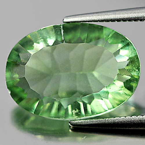 6.06 Ct. Concave Cut Natural Green Fluorite Unheated