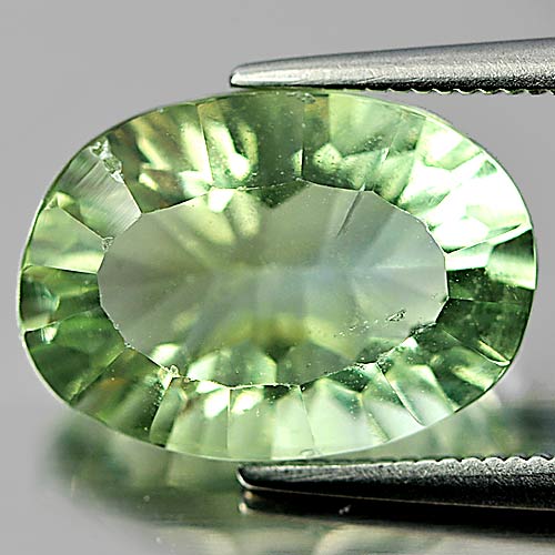 6.93 Ct. Oval Concave Cut Natural Green Fluorite Gems