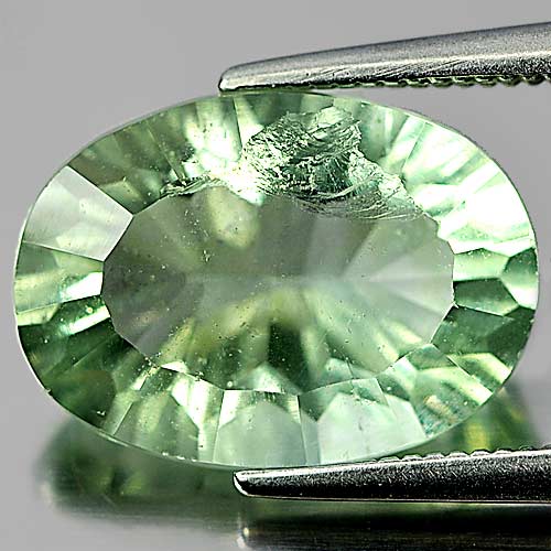 Attractive 6.36 Ct. Oval Natural Green Fluorite Gems