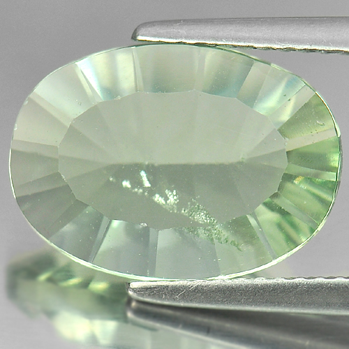 Unheated 5.64 Ct. Oval Concave Cut Natural Gem Green Fluorite