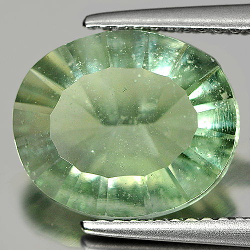 4.85 Ct. Charming Oval Concave Cut Natural Green Fluorite Brazil