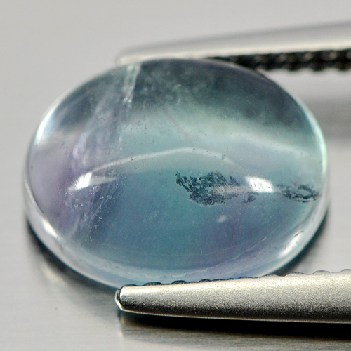 3.21 Ct. Unheated Oval Cab Beautiful Color Natural Gem Fluorite From Brazil