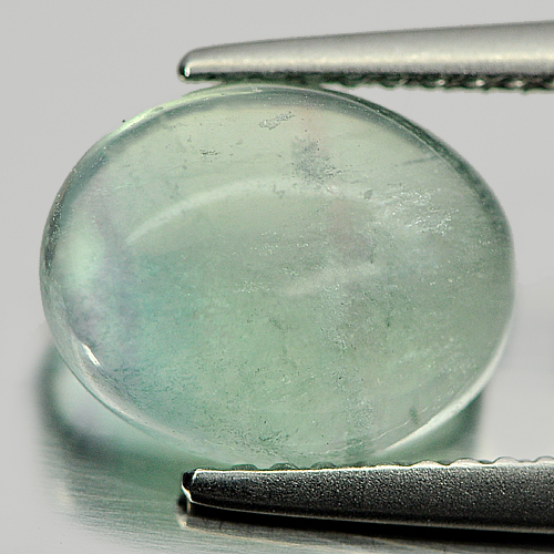 3.26 Ct. Unheated Oval Cabochon Good Color Natural Gem Fluorite From Brazil