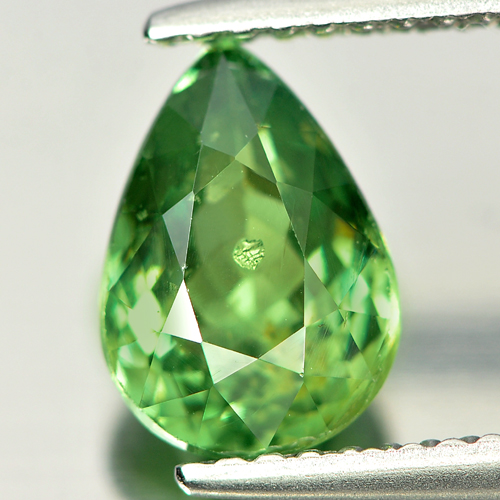 Certified Green Demantoid Garnet 1.91 Ct. Pear 8.93 x 6.34 Mm. Natural Gemstone