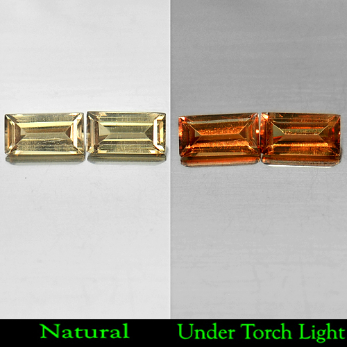 1.01 Ct. Matching Pair Baguette Shape Natural Color Change Garnet Gemstones