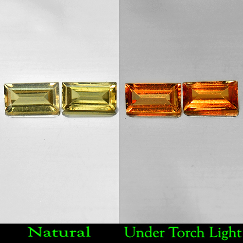 1.04 Ct. Matching Pair Baguette Shape Natural Gemstones Color Change Garnet