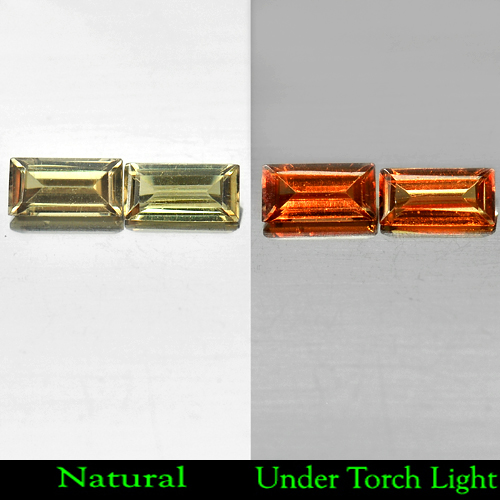 1.02 Ct. Matching Pair Natural Color Change Garnet Gemstones Baguette