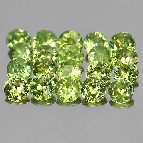 1.64 Ct. 20 Pcs. Round Diamond Cut Natural Green Demantoid Garnet
