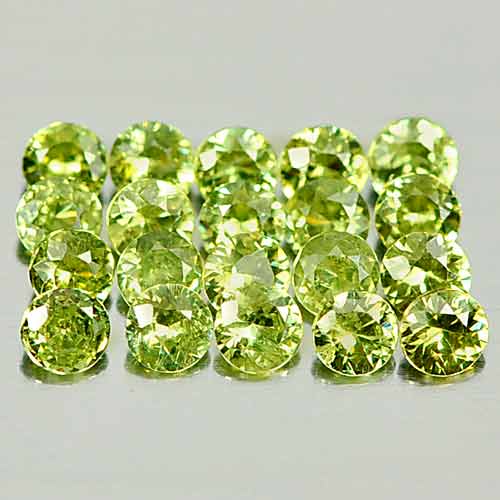1.22 Ct. 20 Pcs. Round 2.4 Mm Natural Gems Green Demantoid Garnet