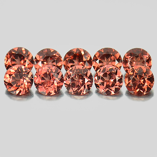 1.97 Ct. 10 Pcs. Unheated Round Natural Purplish Red Rhodolite Garnet Gemstones