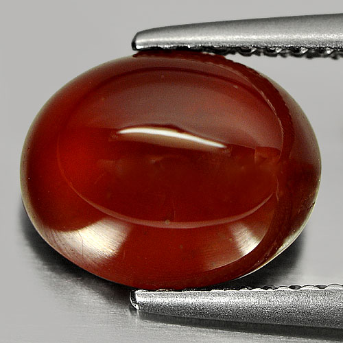 3.65 Ct. Natural Gemstone Red Orange Hessonite Garnet Oval Cabochon