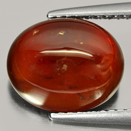 4.25 Ct. Good Color Natural Gem Red Orange Hessonite Garnet Oval Cabochon